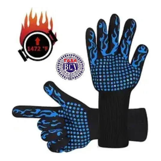 Guantes Parrilleros Termicos Resiste 800ºc Silicon Y Aramid