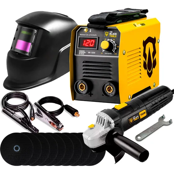 Máquina De Solda Inversora Solda 220v + Esmerilhadeira + Kit
