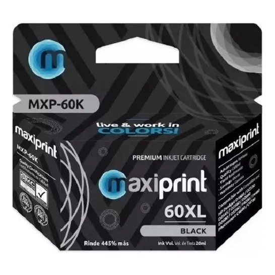 Cartucho De Tinta Hp 60 Negro Generico Maxiprint