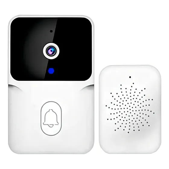 Cámara De Seguridad Con Timbre M8 App Facil Instalación Color Blanco