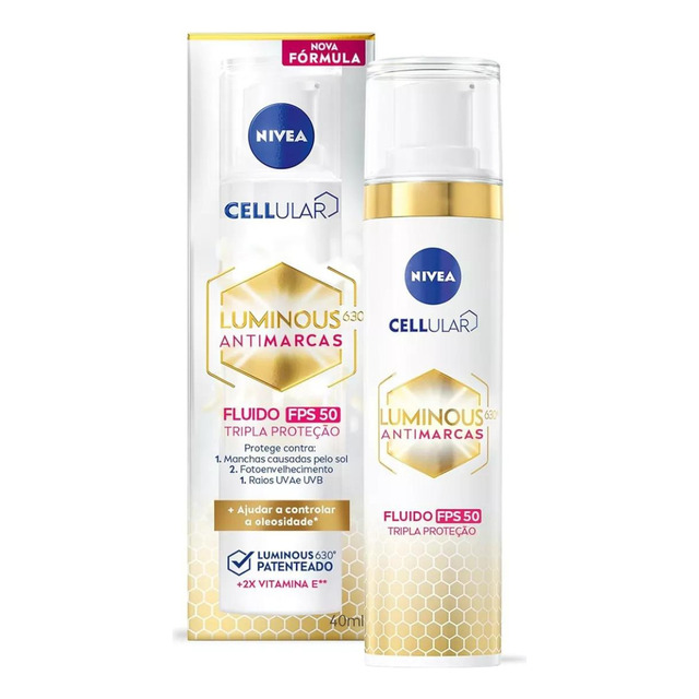 Nivea Fluido Facial Protetor Cellular Luminous 630 Fps 50 40ml Nivea Fluido Facial Protetor Cellular Luminous 630 Fps 50 40ml