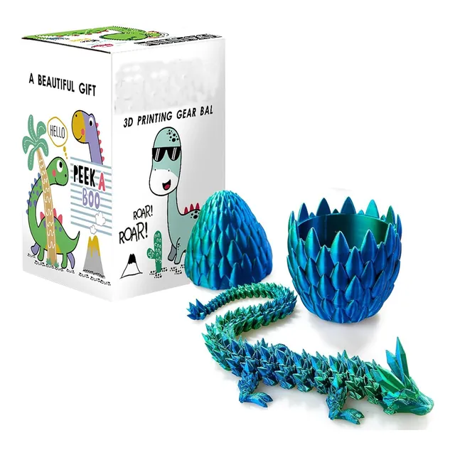 Dragón Impreso En 3d De 12.0 In, Dragón Articulado Multicolo