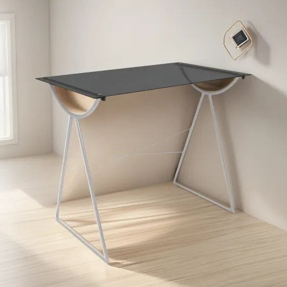 Rack Mesa Para Pc Notebook De Vidrio Colores Y Patas Metali