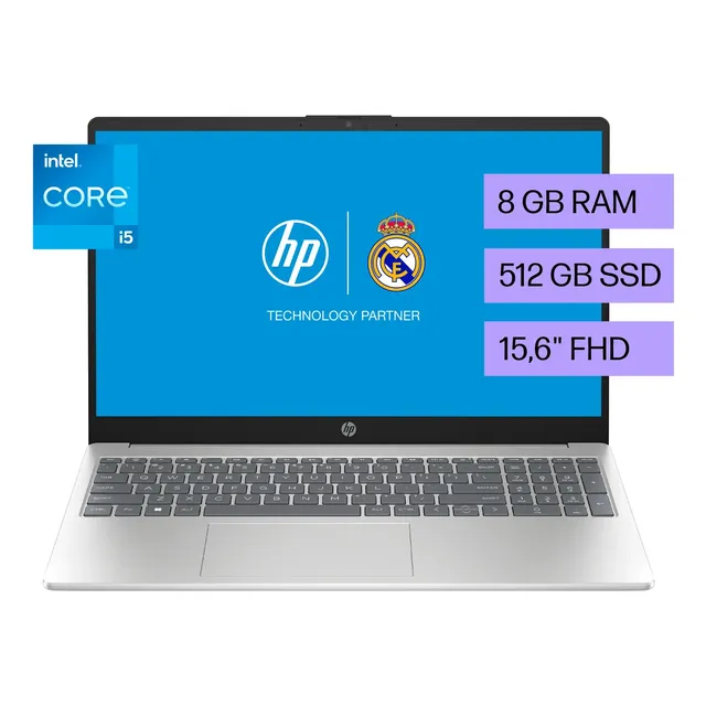 Laptop Hp 15-fd0055la Intel Core I5-1235u 8gb 512gb Ssd W11 Plateado Natural
