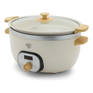 Creme De Cerâmica Sem Pfas Slow Cooker Greenlife De 6 Litros Creme De Cerâmica Sem Pfas Slow Cooker Greenlife De 6 Litros