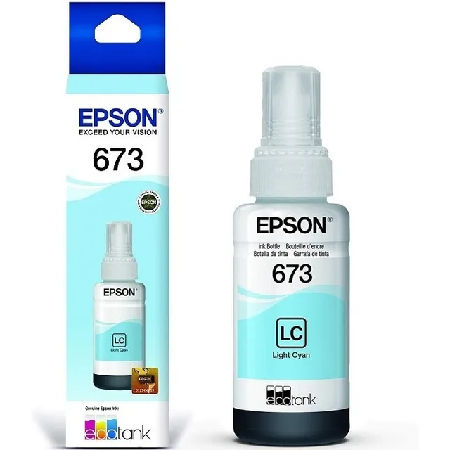 Botella De Tinta Epson 673 Cian Light T673520-al