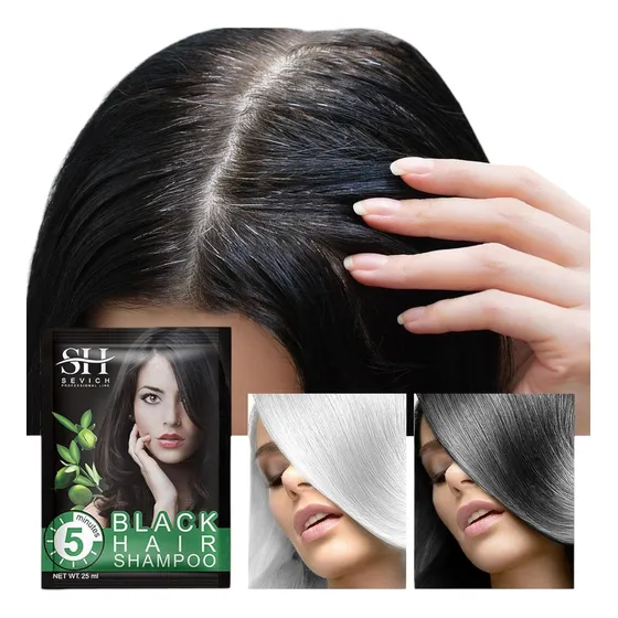 Tinte Negro Barba Shampoo Natural Pigmento X 10 Sobres 15ml