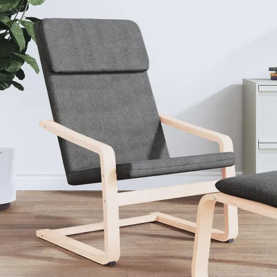Sillon Relajante Comodo Para Salon Ocio Tela Gris Oscuro