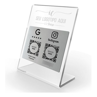 Placa AcrĂlico Personalizada 2 Qrcode Pix Google Insta Wifi Placa AcrĂlico Personalizada 2 Qrcode Pix Google Insta Wifi