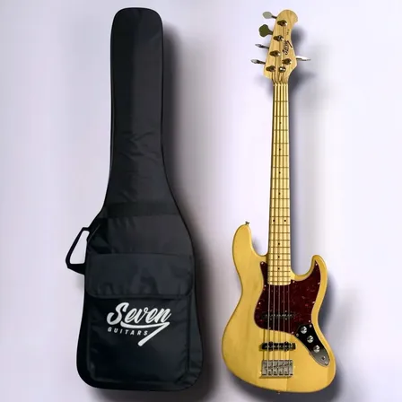 Contrabaixo Elétrico 5 Cordas Seven Jazz Bass Natural com Bag