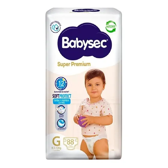 Babysec Super Premium G X 88 Unidades Tamaño Grande (G) | Cuotas sin interés