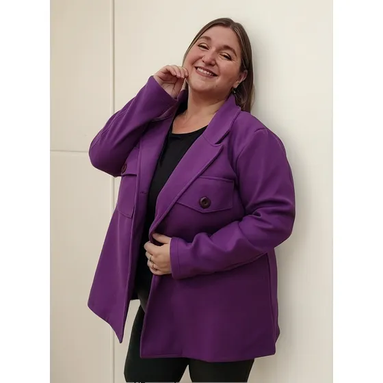 Saco Tapado Abrigo De Paño Talle Grande Especial
