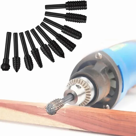 Lima Escofina Fresa Rotativa Para Madera Carpintería 10 Pcs
