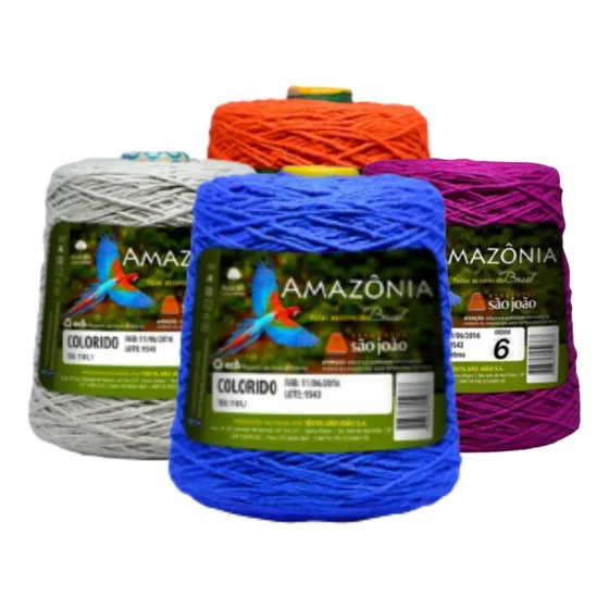 Barbante Para Crochê Kit 4 Unidades Colorido Fio Numero N 6 Cor Aqui As Cores - Preto