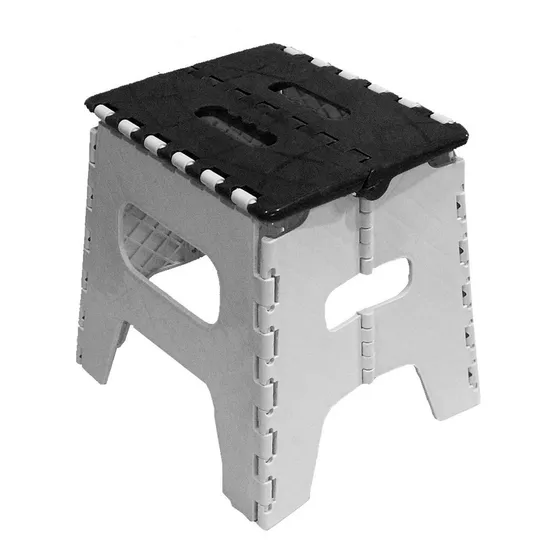 Banco Plegable Plástico Camping Hogar Color Tapa Negro