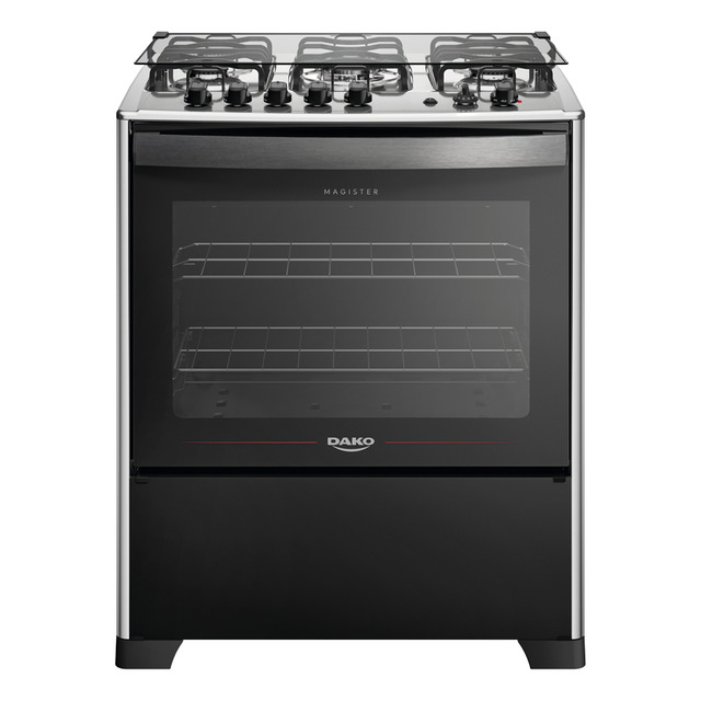 Fogão De Piso 5 Bocas Dako Magister Com Grill E Forno De 100 L Preto Com Mesa De Inox Bivo... Fogão De Piso 5 Bocas Dako Magister Com Grill E Forno De 100 L Preto Com Mesa De Inox Bivo...
