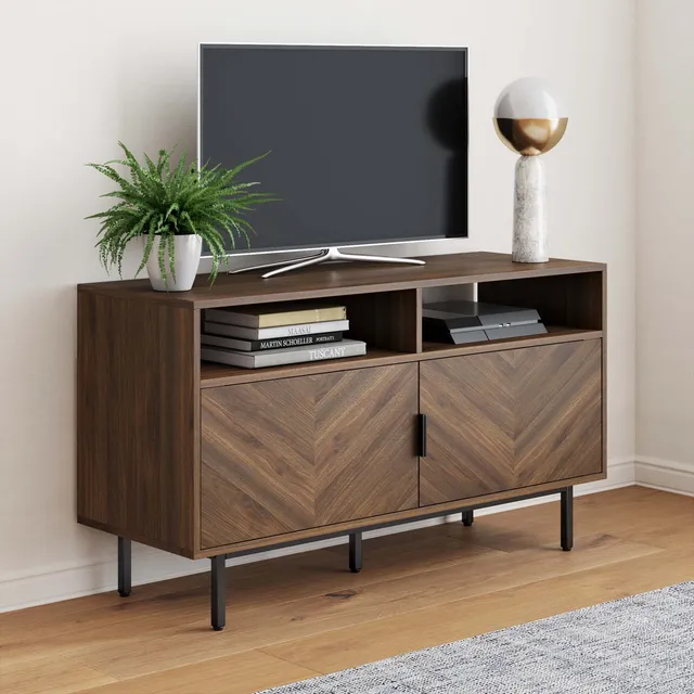 Consola De Madera Soporte Para Tv Armario Rústico Marrón Neg