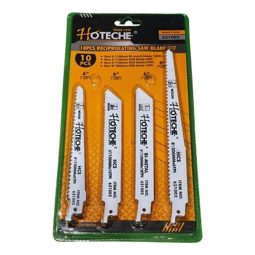 Set 10 Hojas Para Sierra Sable 20cm Metal