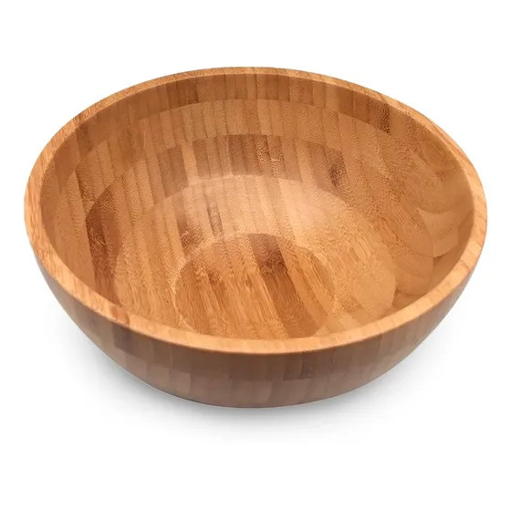 Bowl De Bambu Saladeira Grande Redondo 28cm Servir Saladas
