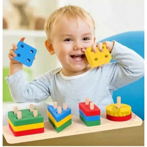 Juego Didáctico Figuras De Madera Educativo Para Aprender
