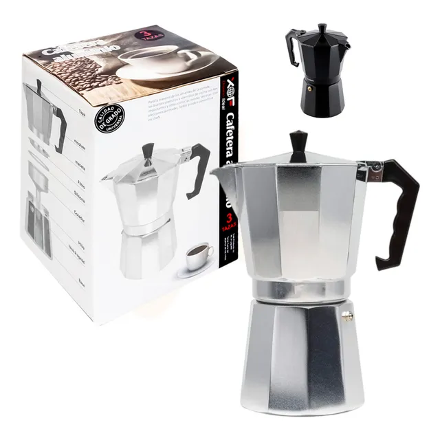 Cafetera Italiana De Aluminio Espresso Fuego Directo 3 Tazas
