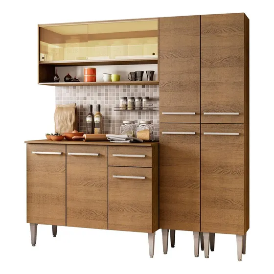 Cocina Integral Completa Modular Madesa Emilly Winter 169cm Color Marrón 08