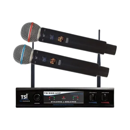 Sistema Microfone Sem Fio Digital Duplo Tsi-900 Uhf - Tsi900