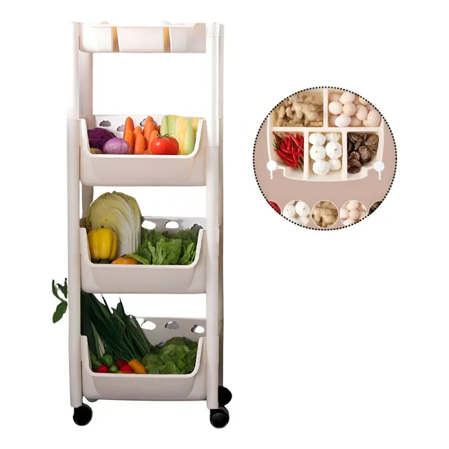 Estante Para Verduras Con Divisiones De 4 Niveles