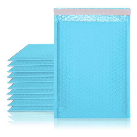 250 Sobres Con Burbuja Aqua Para #0 | 24x15cm Color Azul