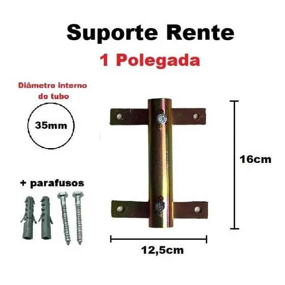 2 Peças Suporte Rente 1 Polegada P/cano De Antena C/paraf