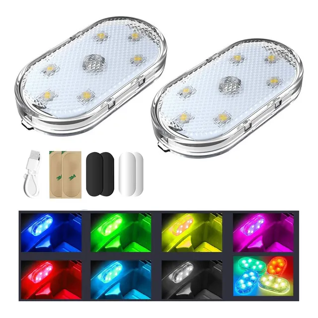 2 Pcs Luces Ambientales De Lectura Magnéticas Táctiles Coche