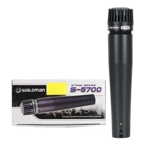 Microfone Com Fio Waldman S-5700 Cardióide Cor Preto