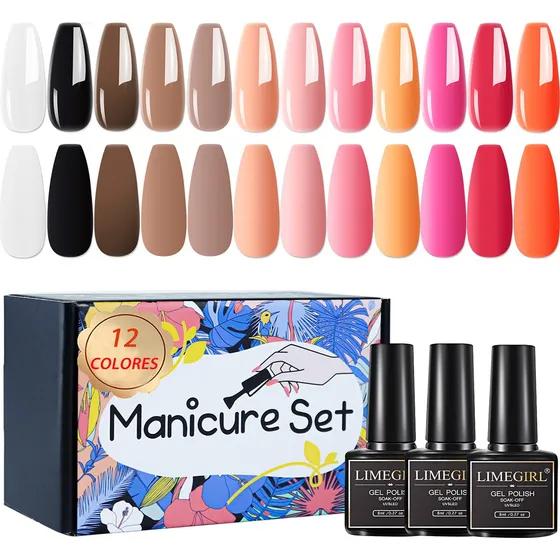 Geles Semipermanente Esmaltes Gama De 12 Uñas Gelesh Uv/led