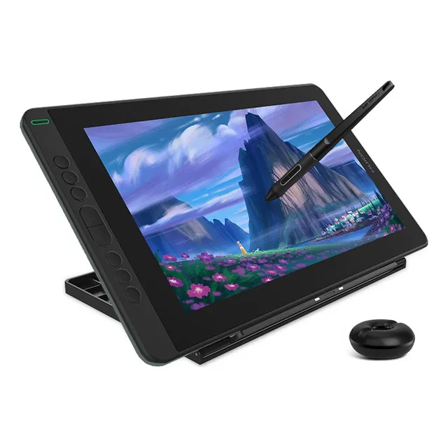 Tableta Grafica Monitor Huion Kamvas 13 Verde Con Soporte