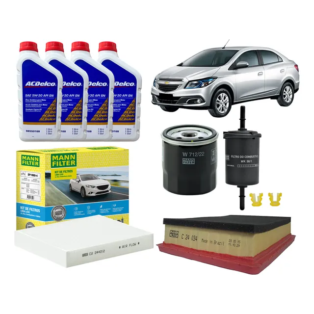 Kit Troca De Oleo Motor 5w30 Prisma Joy 2018 2019 1.0 Novo