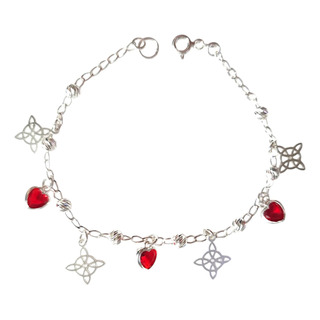 Nudo De Bruja Esclava Pulso Pulsera Corazon De Plata Ley 925 Nudo De Bruja Esclava Pulso Pulsera Corazon De Plata Ley 925