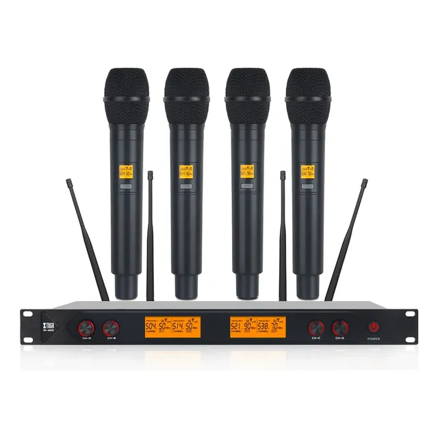 A400 Set Microfonos Uhf Profesional Inalambricos Sistema