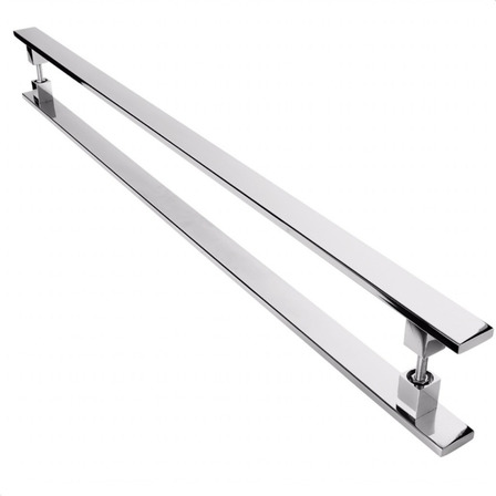 Puxador Inox Para Porta Pivotante Madeira Vidro 1 Metro Puxador Inox Para Porta Pivotante Madeira Vidro 1 Metro