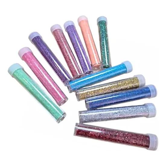 Set 12 Colores Pigmentos Glitter En Tubo Para Resina Epoxi