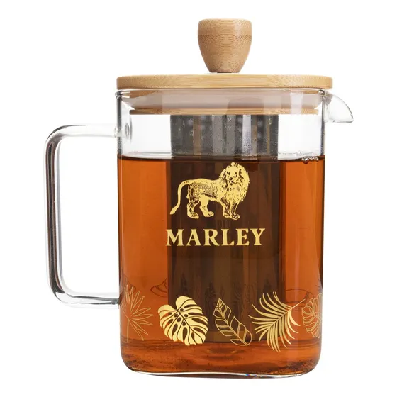 Tetera De Vidrio Con Infusor 800 Ml | Marley Coffee Color Dorado