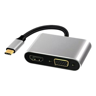 Cabo Hub Adaptador Usb-c Para Hdmi, Vga, Usb-c E Usb 3.0 Cabo Hub Adaptador Usb-c Para Hdmi, Vga, Usb-c E Usb 3.0