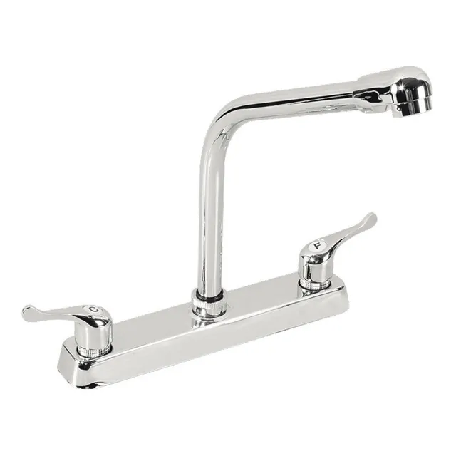 Grifo Mezclador De Cocina Doble Comando Lion T. 3551 Cromado