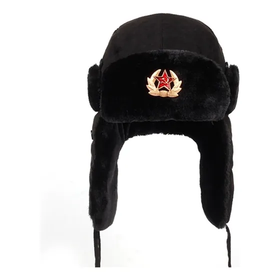Gorro De Piloto Ruso Con Emblema Ushanka Para Invierno, Orej