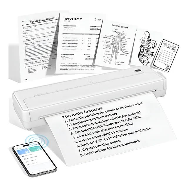 Impresora Térmica Portátil A4 Papel De Tatuaje Compatible