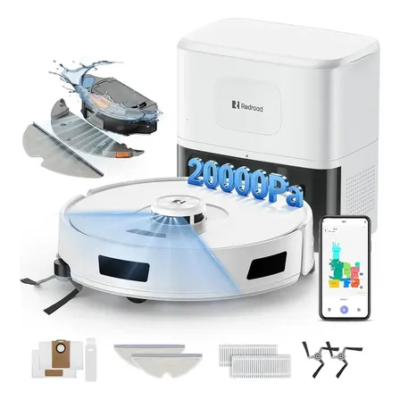 Robô Aspirador Redroad R11 Estação Automático Wi-fi 3 Em 1 Branco 127v