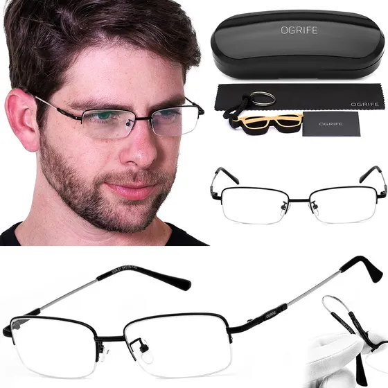 Armação Oculos Grau Masculino Titanio Ogr-1 Leve E Flexível