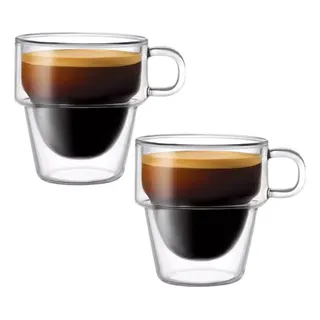 Jogo De 2 XĂcaras Para CafĂ© Stack 85ml Parede Dupla Com Alça Jogo De 2 XĂcaras Para CafĂ© Stack 85ml Parede Dupla Com Alça
