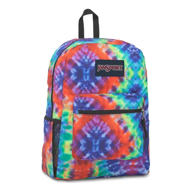 Mochila Urbana Jansport Cross Town Con Logo Estampado Unisex Color RED/MULTI HIPPIE DAYS Diseño de la tela Rayas