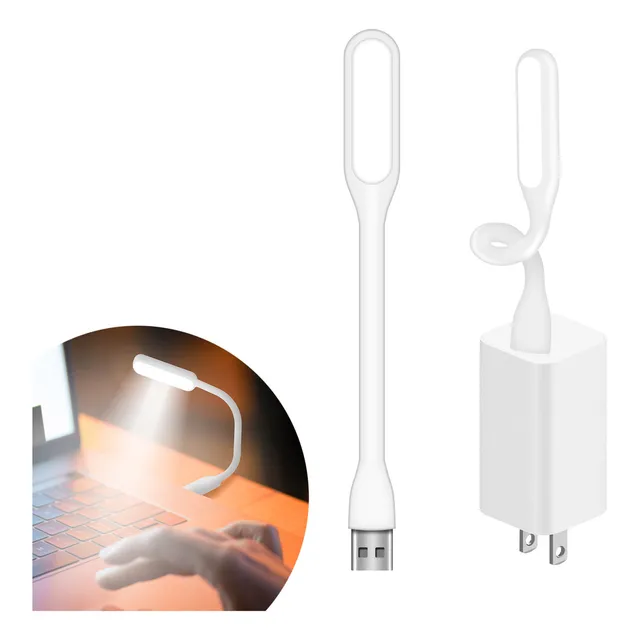 Lampara Flexible Usb Luz Led Accesorios Portatil Para Laptop Y Pc Slim Company Color Blanco