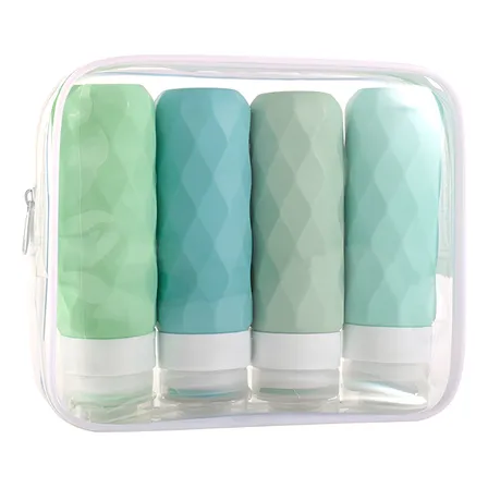 Kit Viagem Frasco Pote Silicone Shampoo Creme 4un 90ml Novo